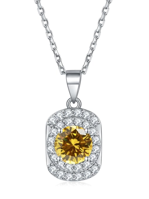 Golden [November] 925 Sterling Silver Birthstone Geometric Dainty Necklace